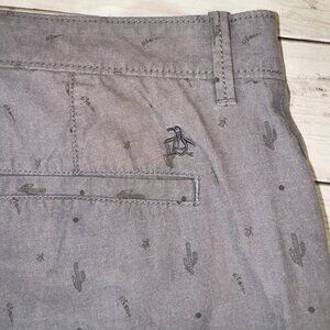 Penguin Original by Munsingwear Men's Size 38 Gray Shorts Graphic Print Cactus